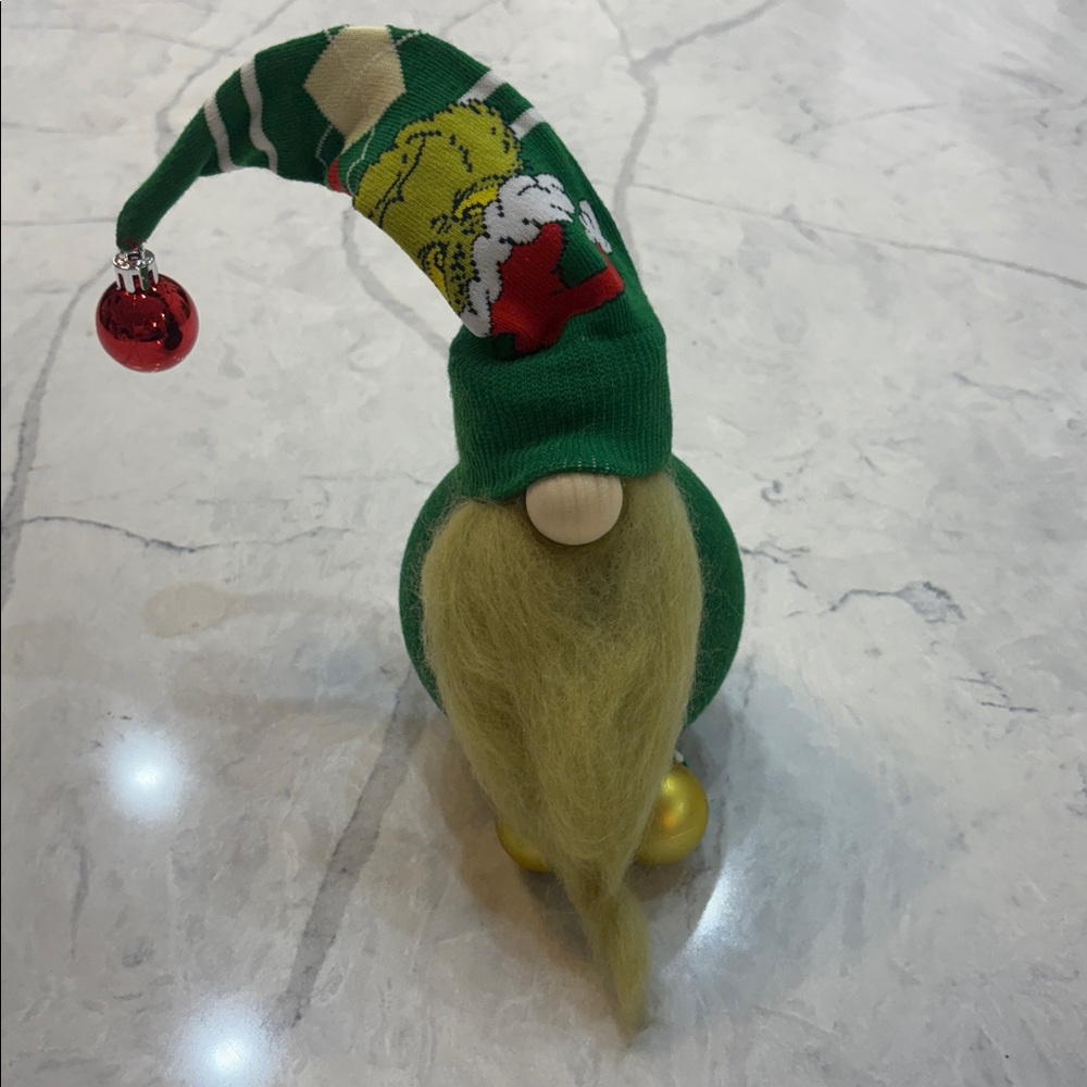 Adorable Grinch Gnome with Red Bell